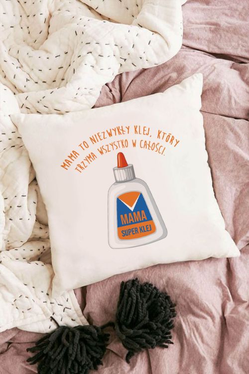 Poduszka bawełniana Canvas Mama Super Klej