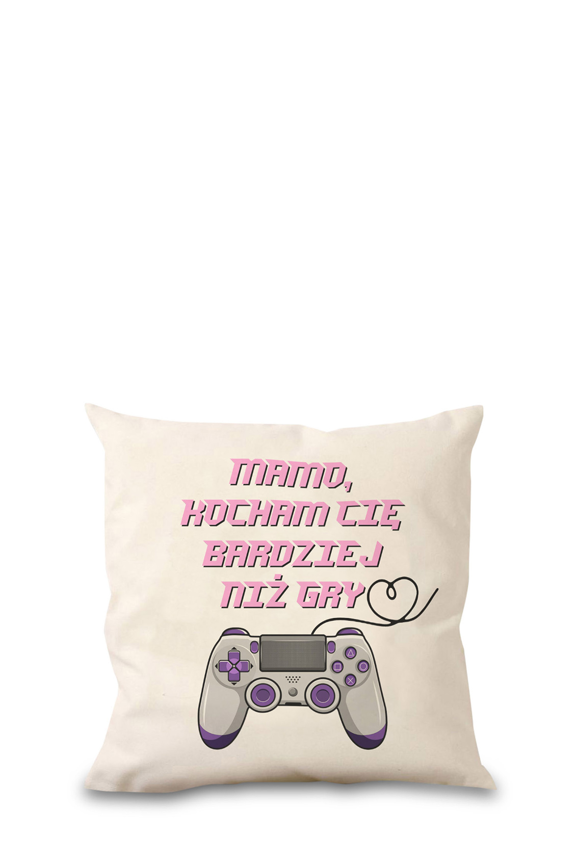 Poduszka bawełniana Canvas Mamo Kocham Cię Bardziej niż Gry