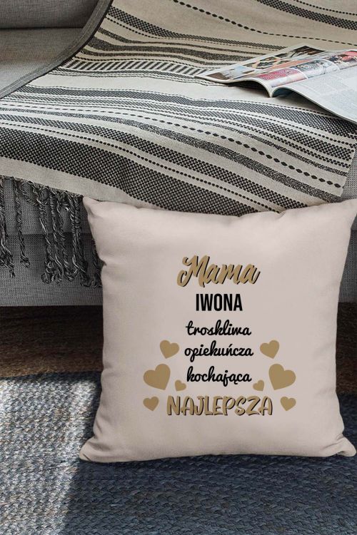 Poduszka bawełniana Canvas Personalizacja Troskliwa Mama