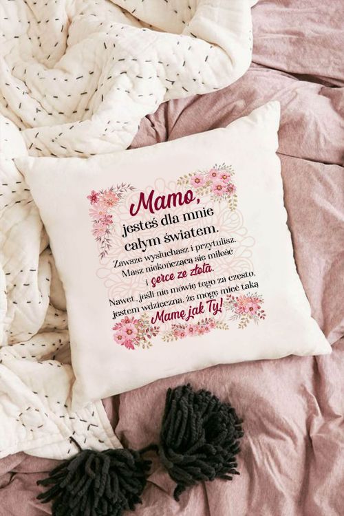 Poduszka Bawełniana Canvas Mamo Jesteś Całym Światem