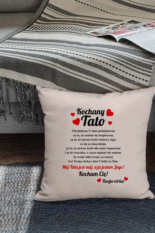 Poduszka Bawełniana Canvas Kochany Tato