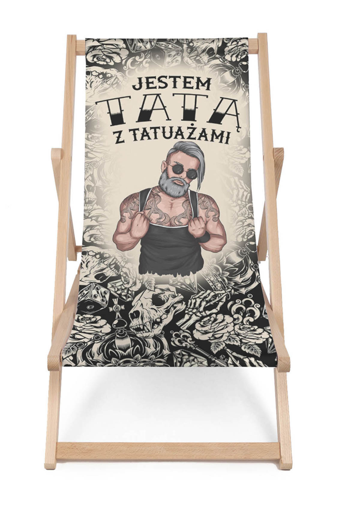 Leżak klasyczny Jestem Tatą z Tatuażami