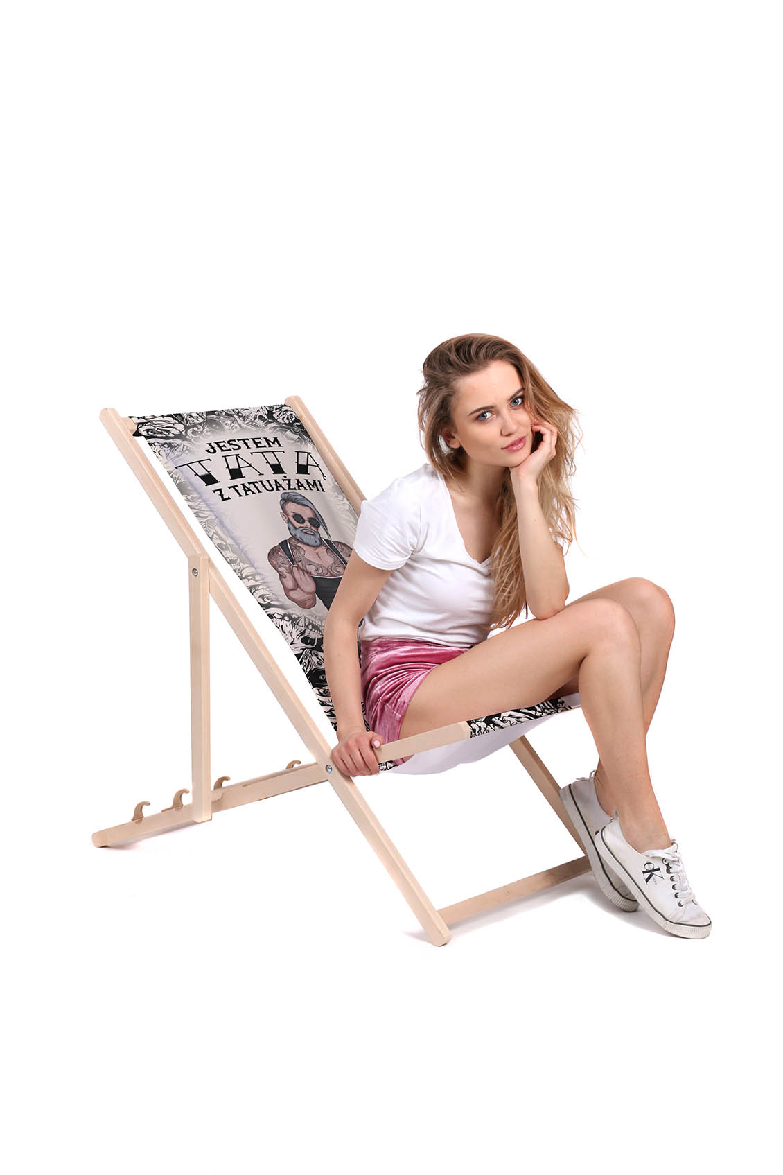 Leżak klasyczny Jestem Tatą z Tatuażami