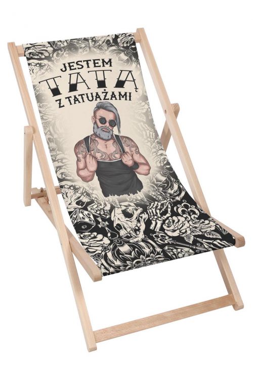 Leżak klasyczny Jestem Tatą z Tatuażami