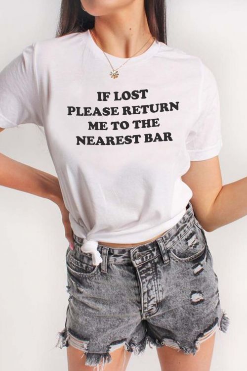 T-shirt Please Return To Bar