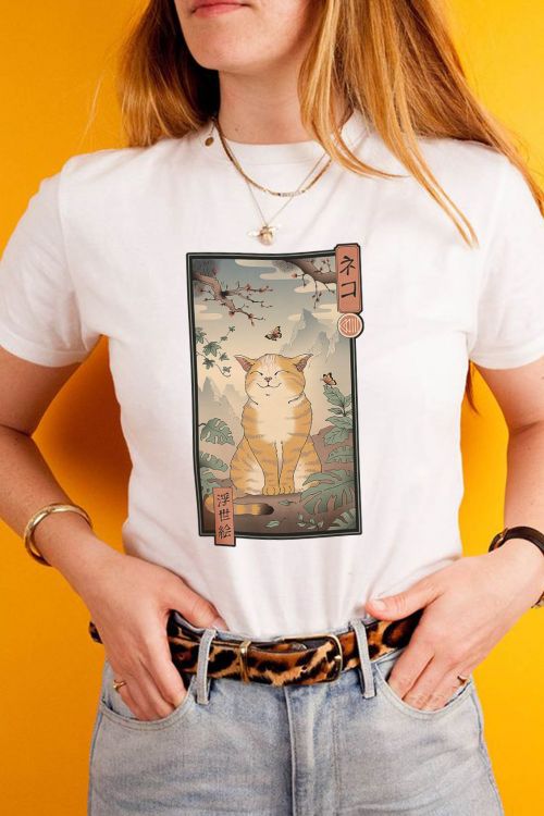 T-shirt Cat Butterfly