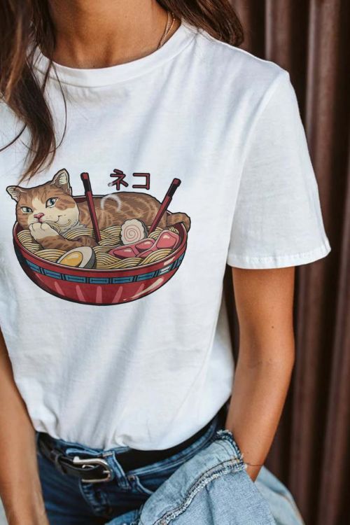 T-shirt Cat Soup Ramen