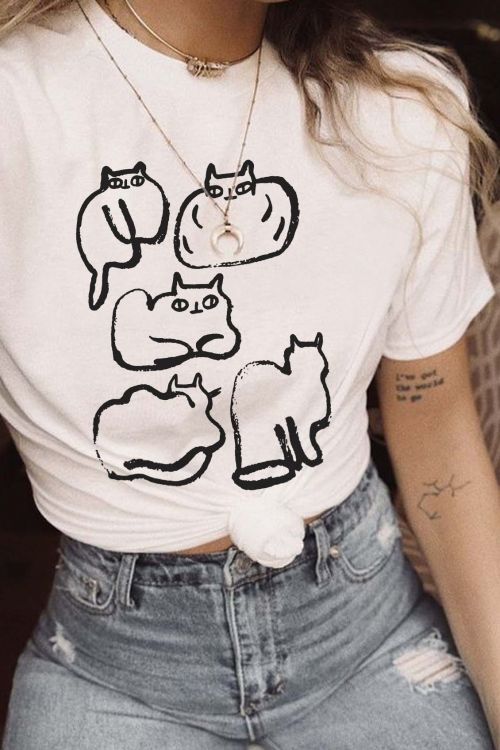 T-shirt Cats Hand Draw