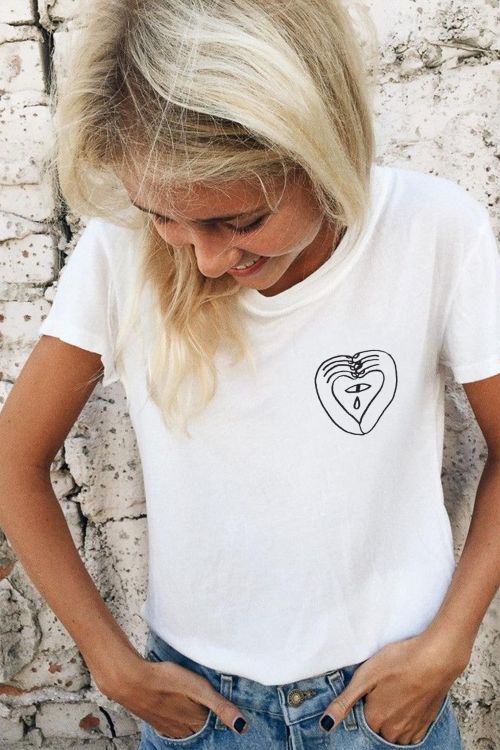 T-shirt Hearts Hand Draw