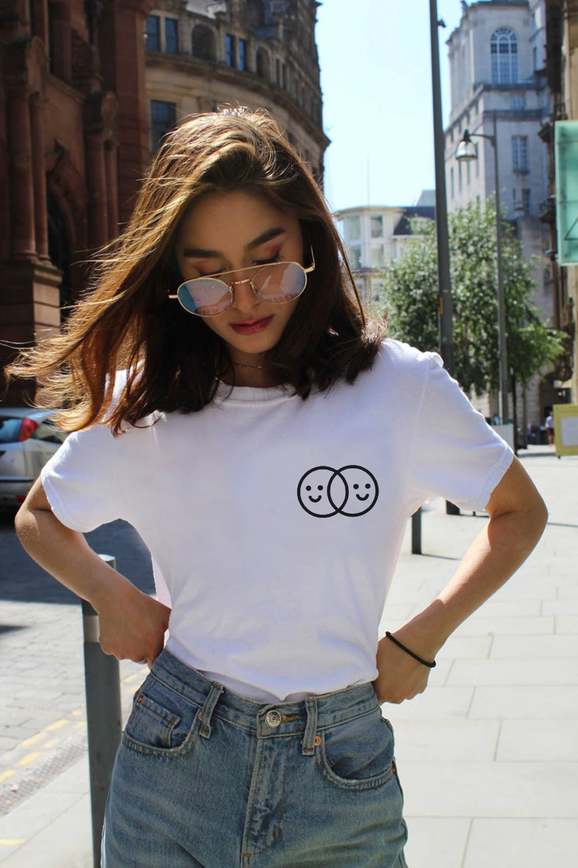 T-shirt Two Smiles Hand Draw