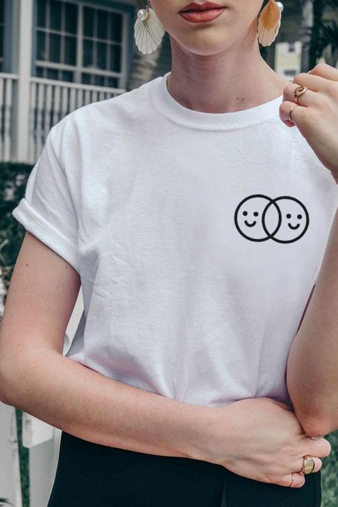 T-shirt Two Smiles Hand Draw