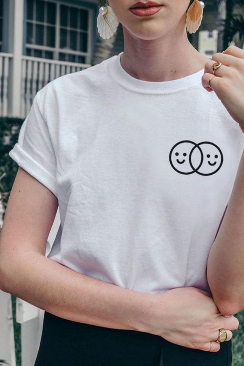 T-shirt Two Smiles Hand Draw