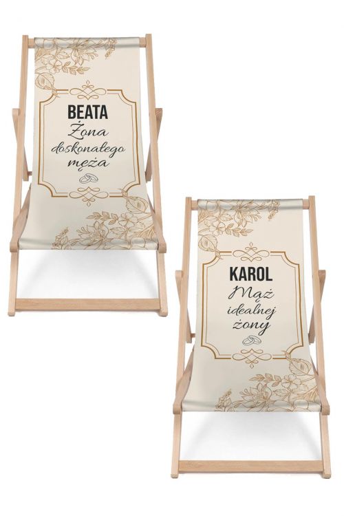 Komplet Leżaków Personalizacja Elegancka Para