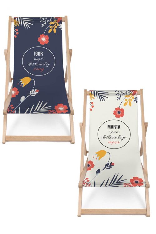 Komplet Leżaków Personalizacja Doskonałe Małżeństwo