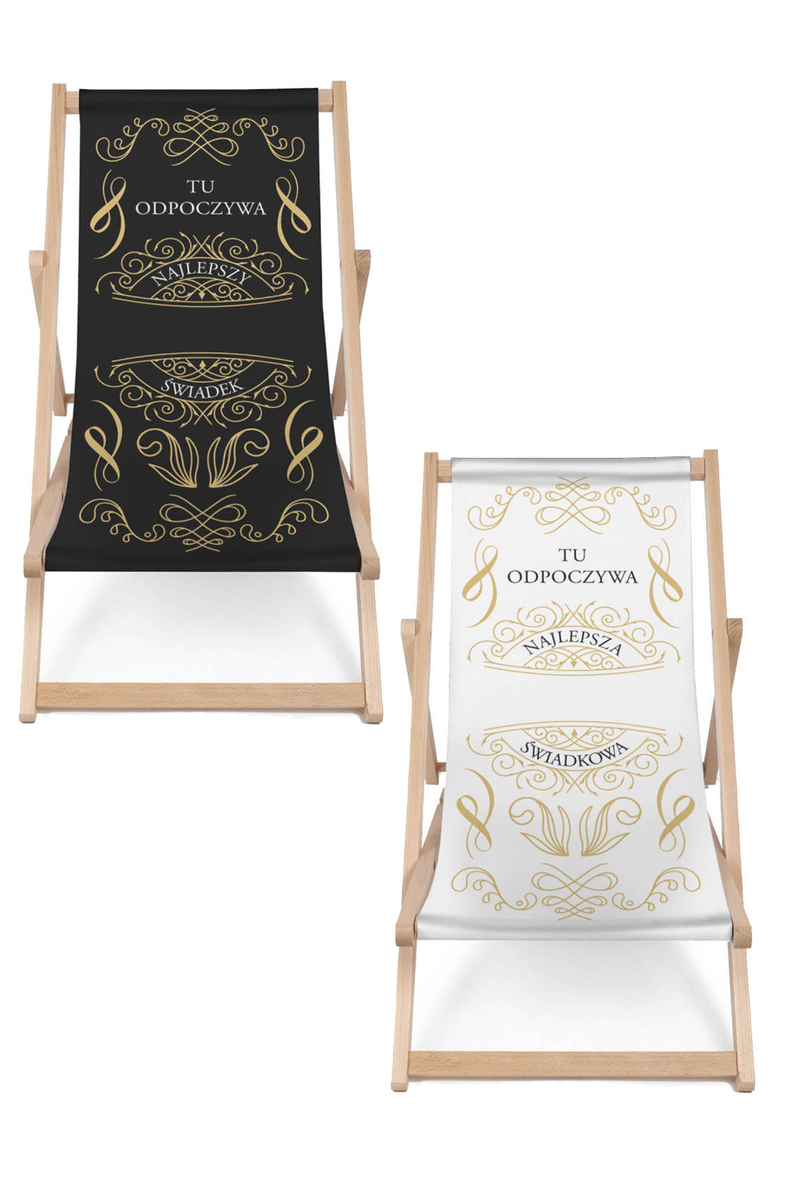 Komplet Leżaków Personalizacja Świadkowa & Świadek Ramka