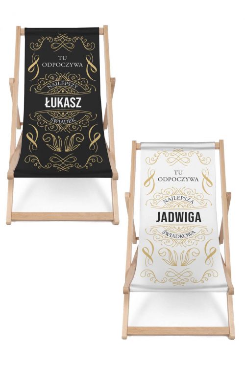 Komplet Leżaków Personalizacja Świadkowa & Świadek Ramka