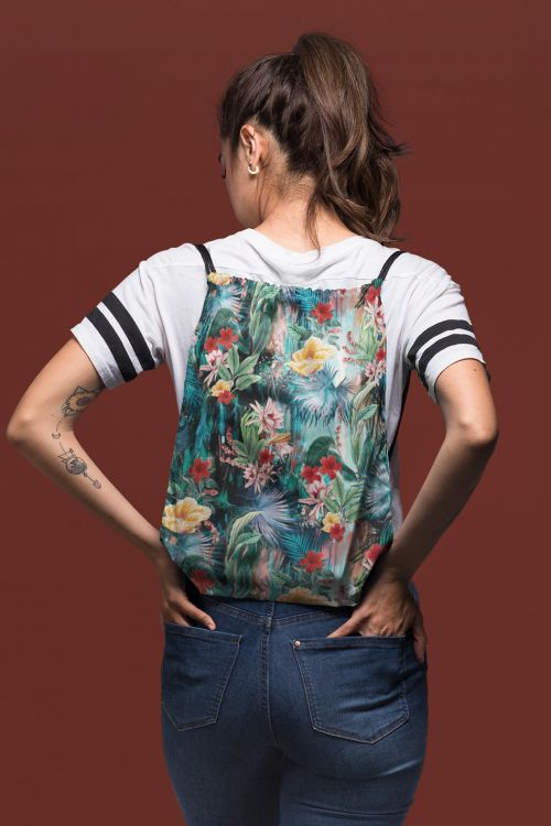 Plecaczek Worek Green Jungle Flowers