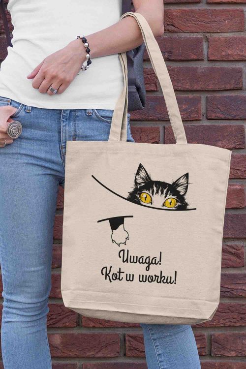 Torba Bawełniana Kot w Worku
