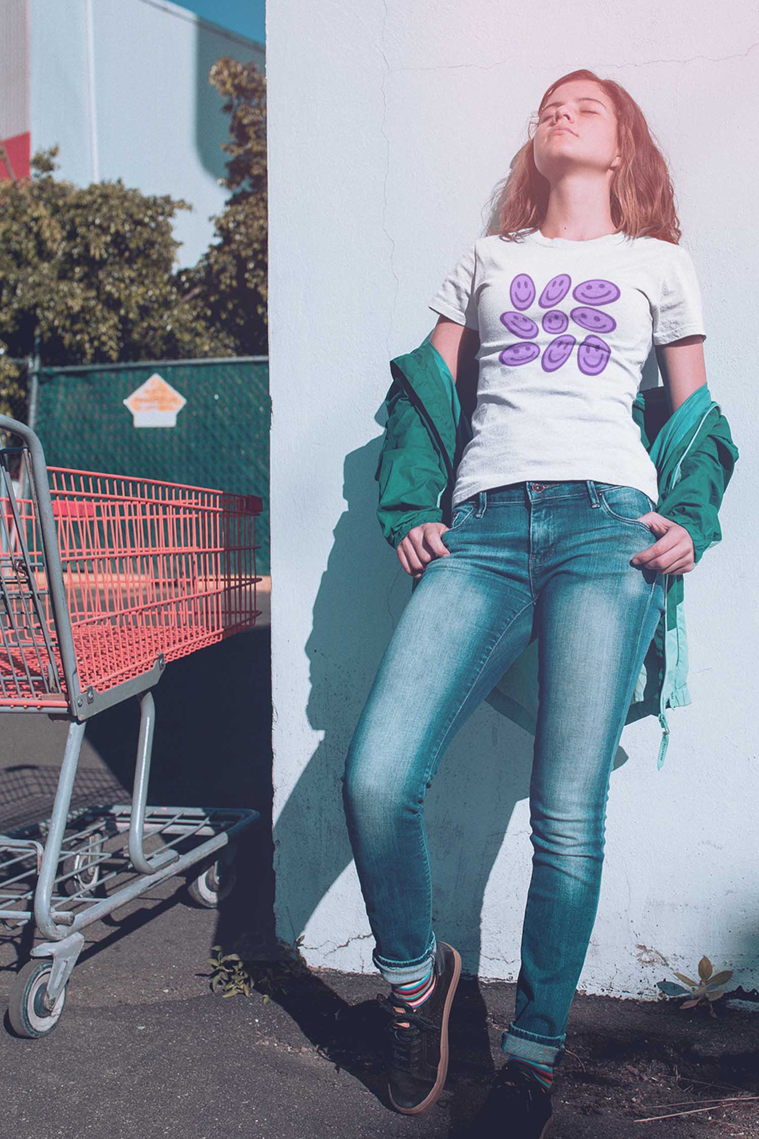 T-shirt oversize Violet Smiles