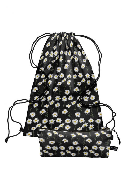 Zestaw Plecaczek Worek i Piórnik Szkolny Daisy Black