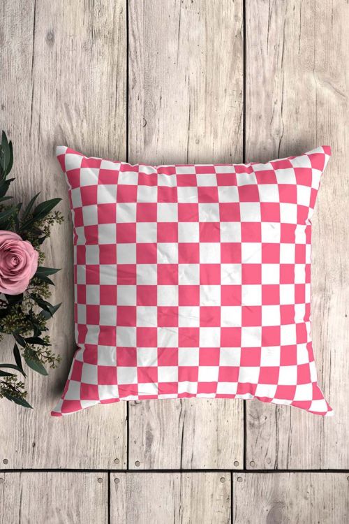 Poduszka Checkered Pink