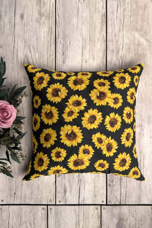 Poduszka Sunflowers Black