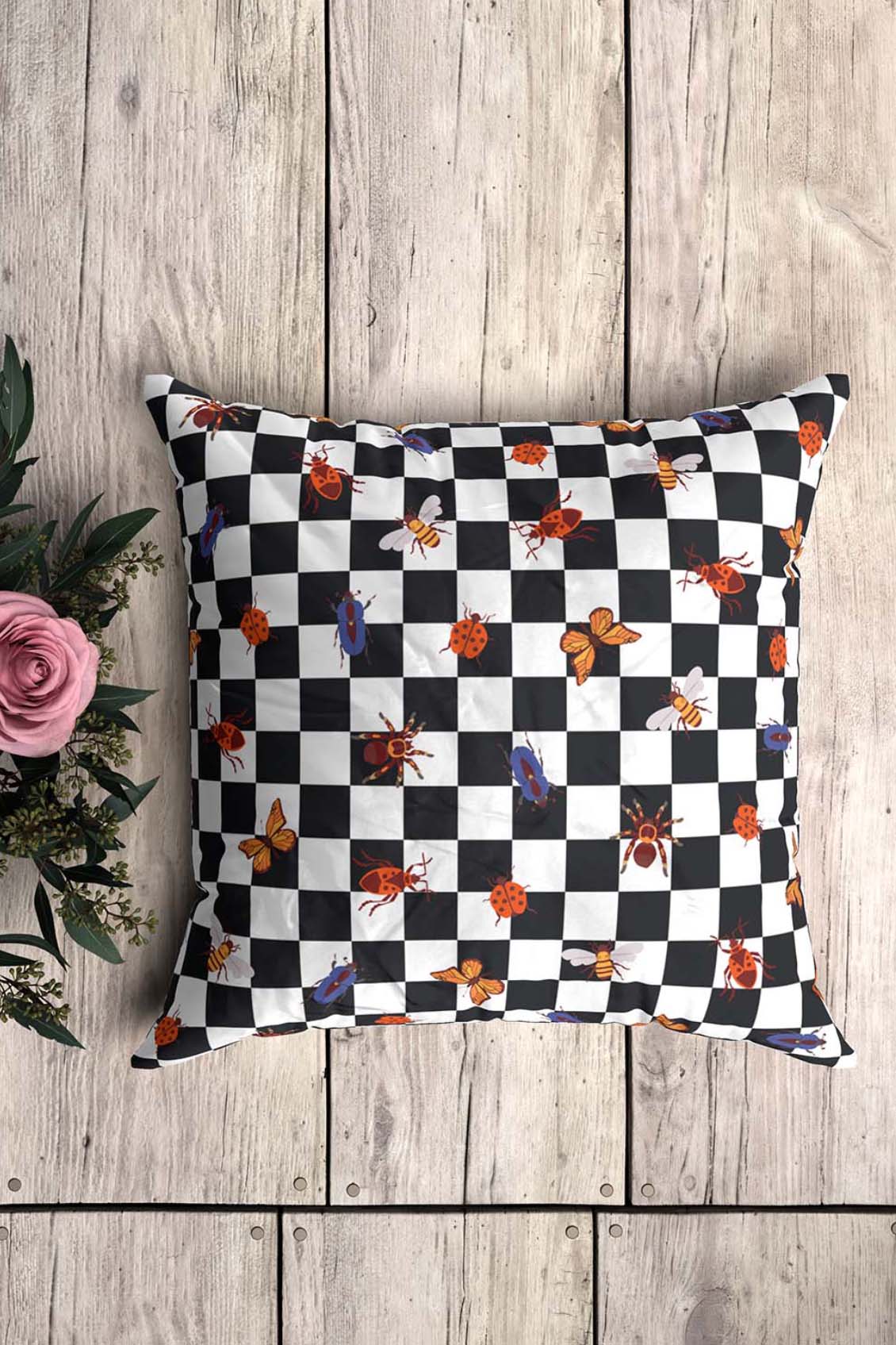 Poduszka Checkered Bugs