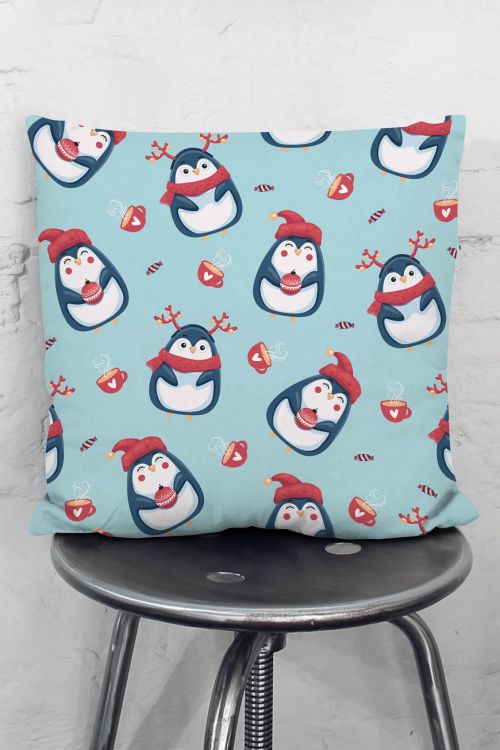 Poduszka Merry Christmas Pinguins