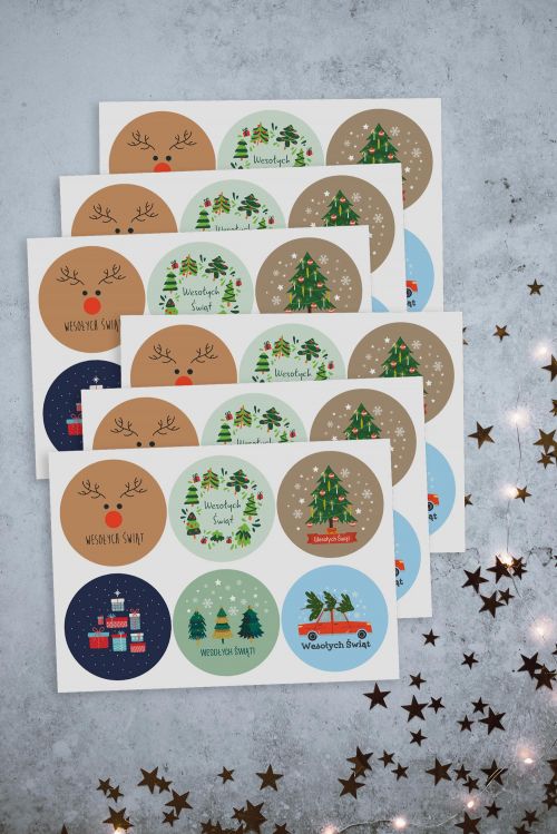 Naklejki świąteczne Zestaw I 6 sztuk