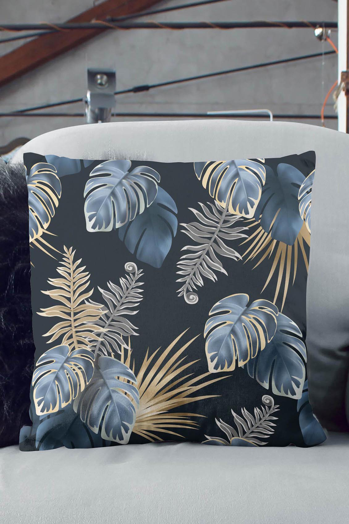 Poduszka Blue And Gold Tropical