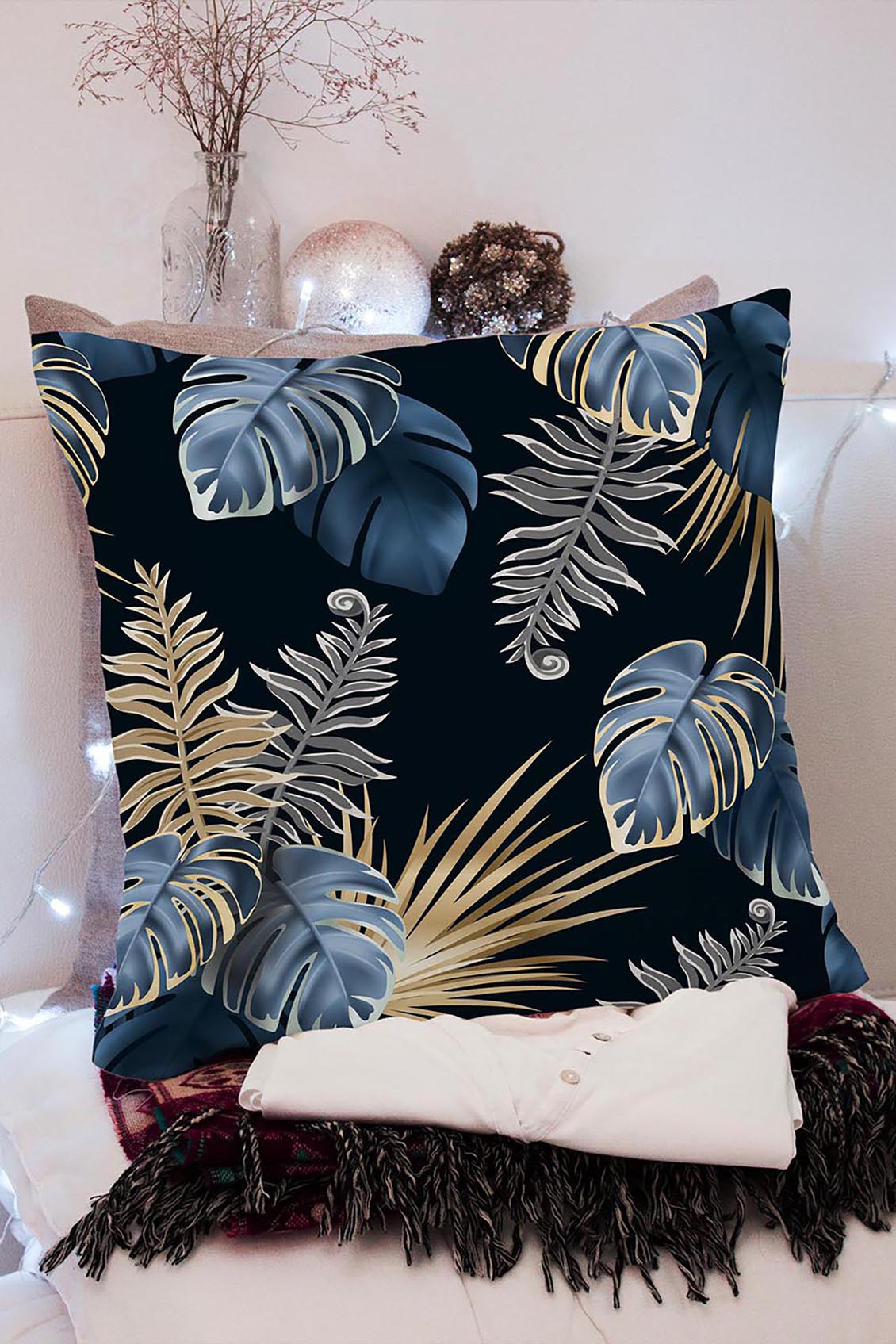 Poduszka Blue And Gold Tropical