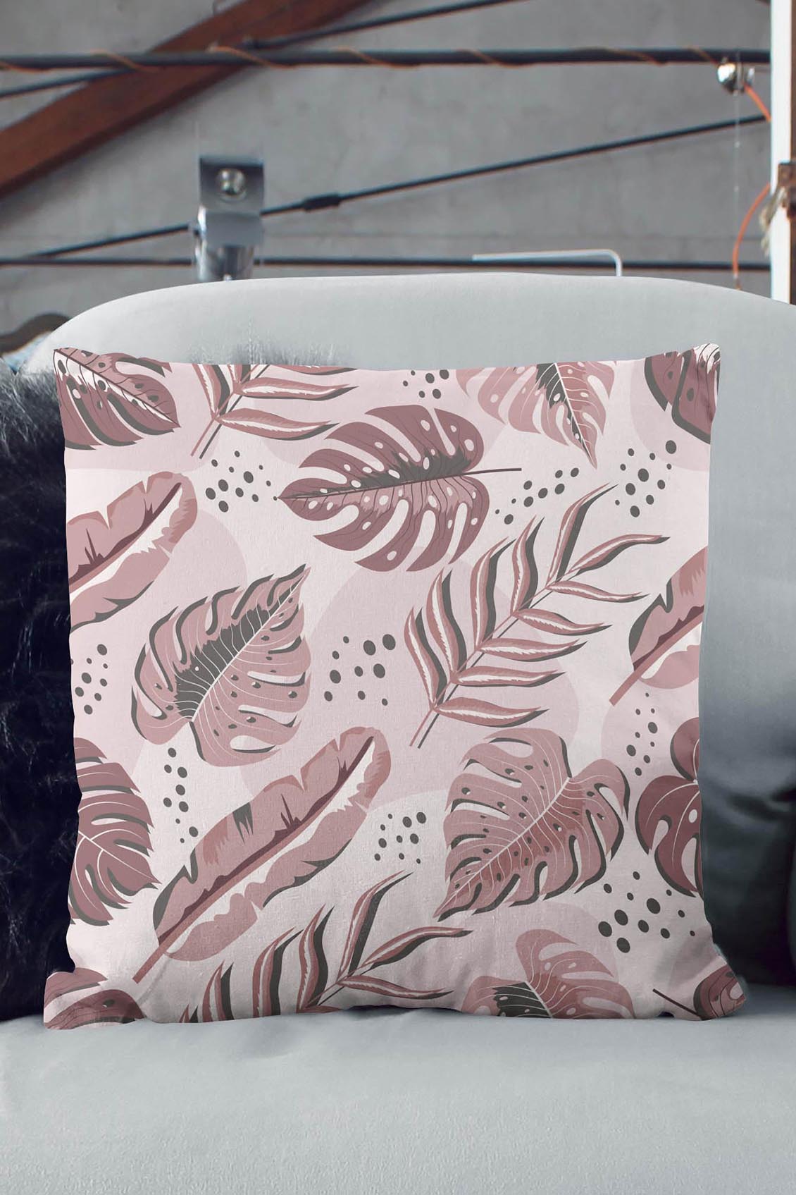 Poduszka Pink Exotic Leaves