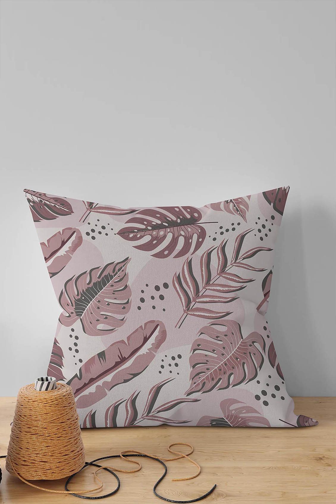 Poduszka Pink Exotic Leaves