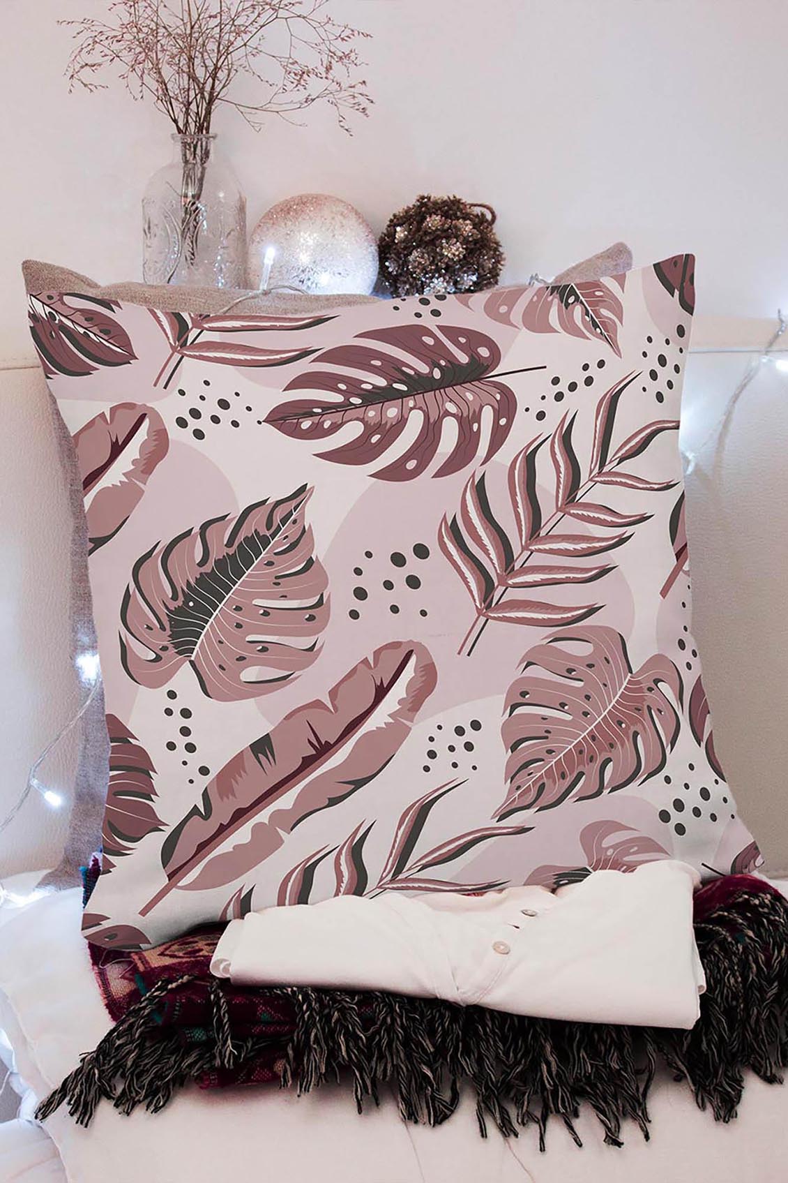 Poduszka Pink Exotic Leaves