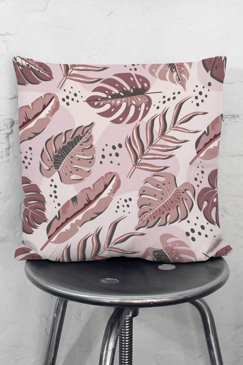 Poduszka Pink Exotic Leaves