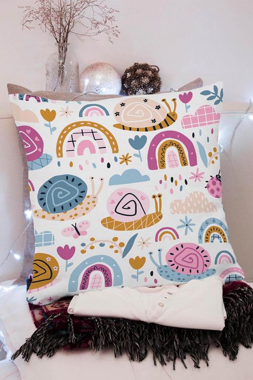 Poduszka Snails and Rainbows