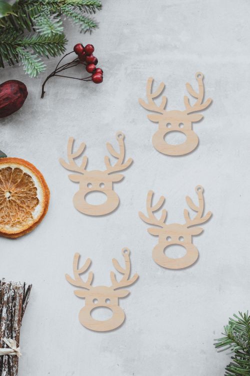 Zawieszka ze sklejki Głowa Renifera