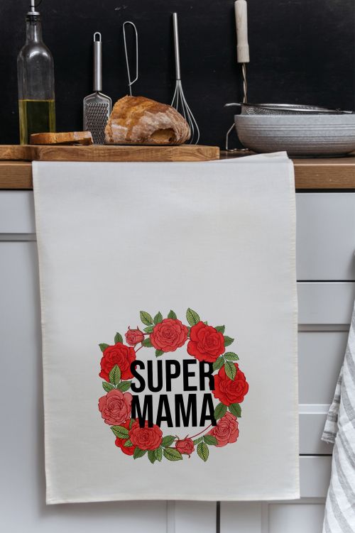 Komplet trzech świątecznych ręczników kuchennych Super Mama
