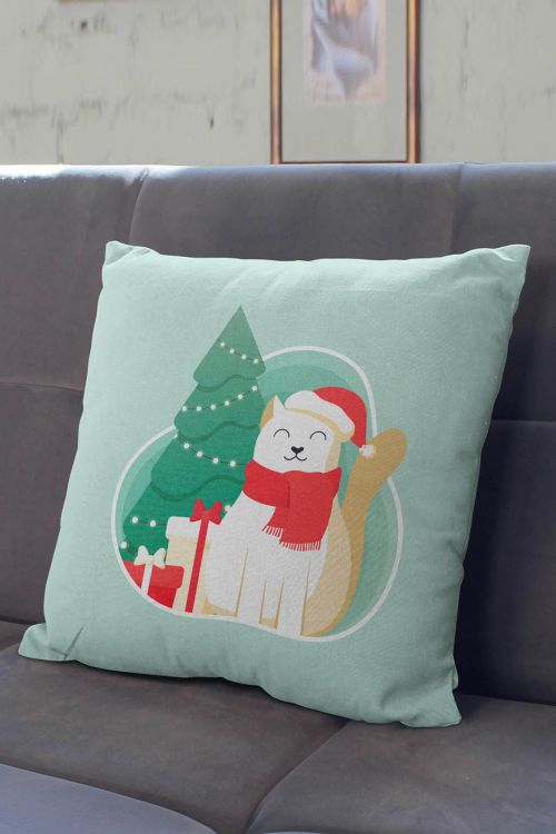 Poduszka Cat Pastel Christmas