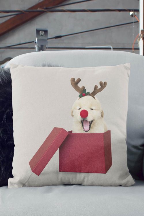 Poduszka Christmas Golden Retriever Puppy