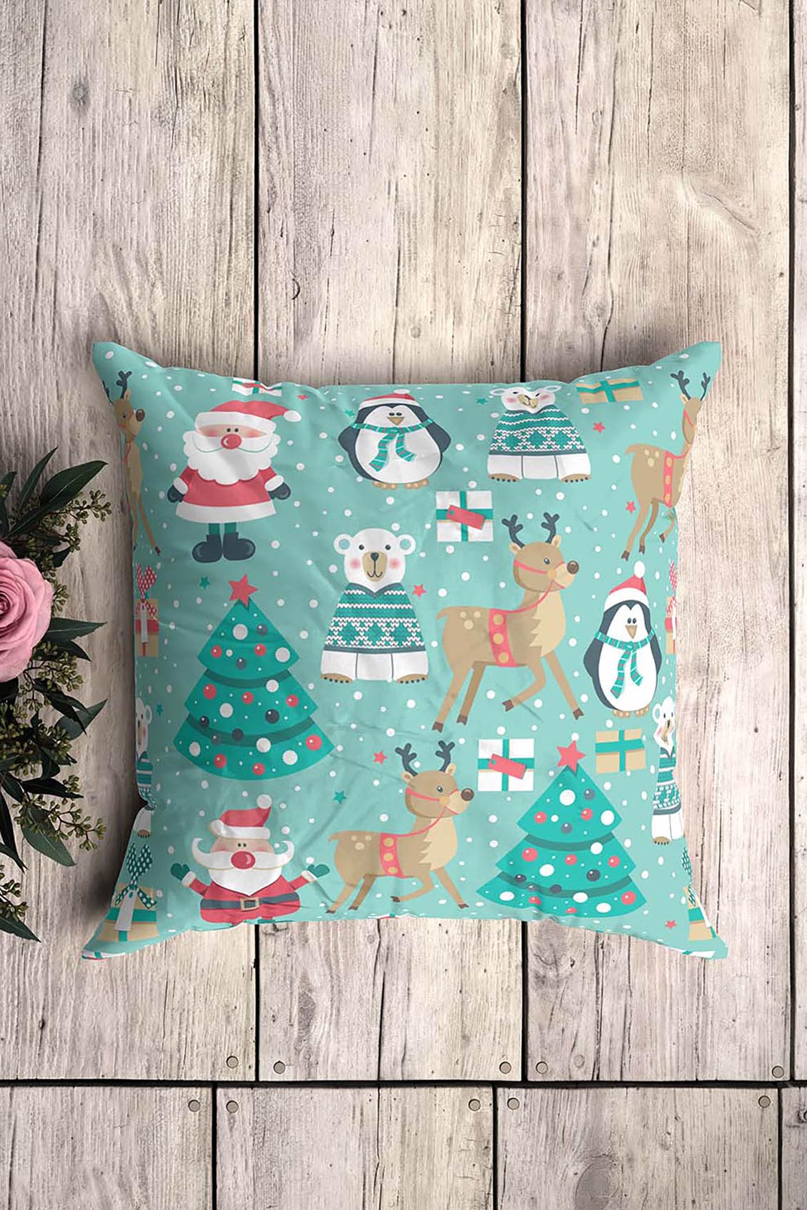 Poduszka Christmas Santa Pastel