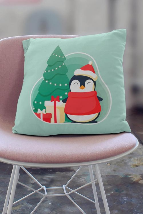 Poduszka Penguin Pastel Christmas