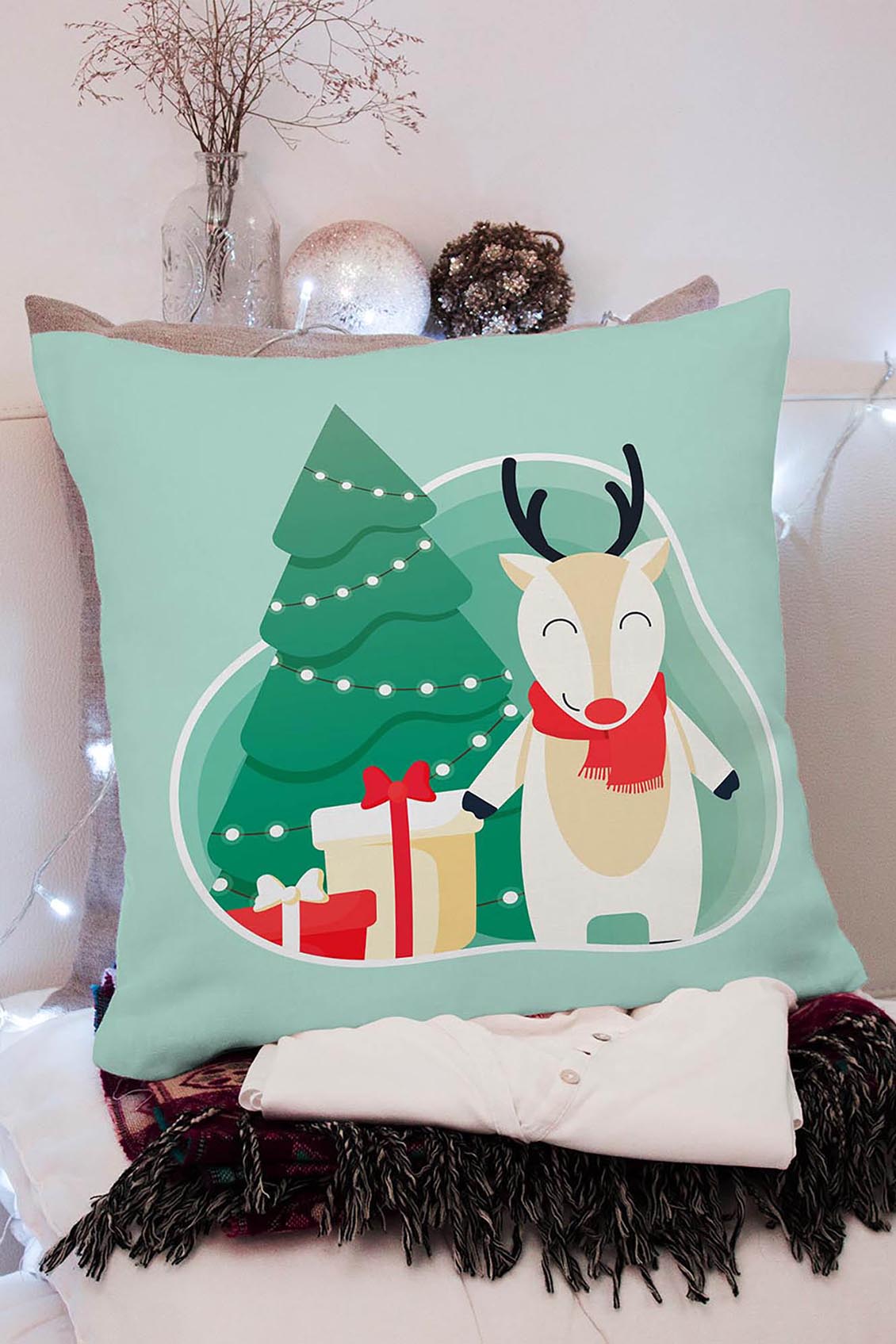 Poduszka Reeindeer Pastel Christmas