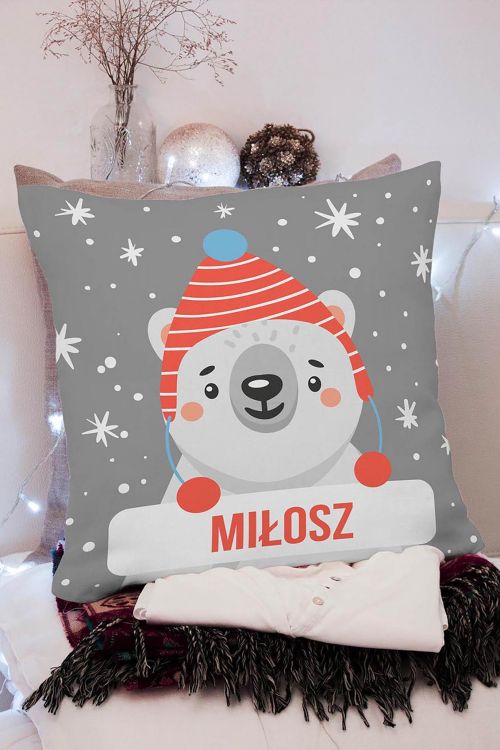 Poduszka z Niedźwiedziem Polarnym PERSONALIZACJA
