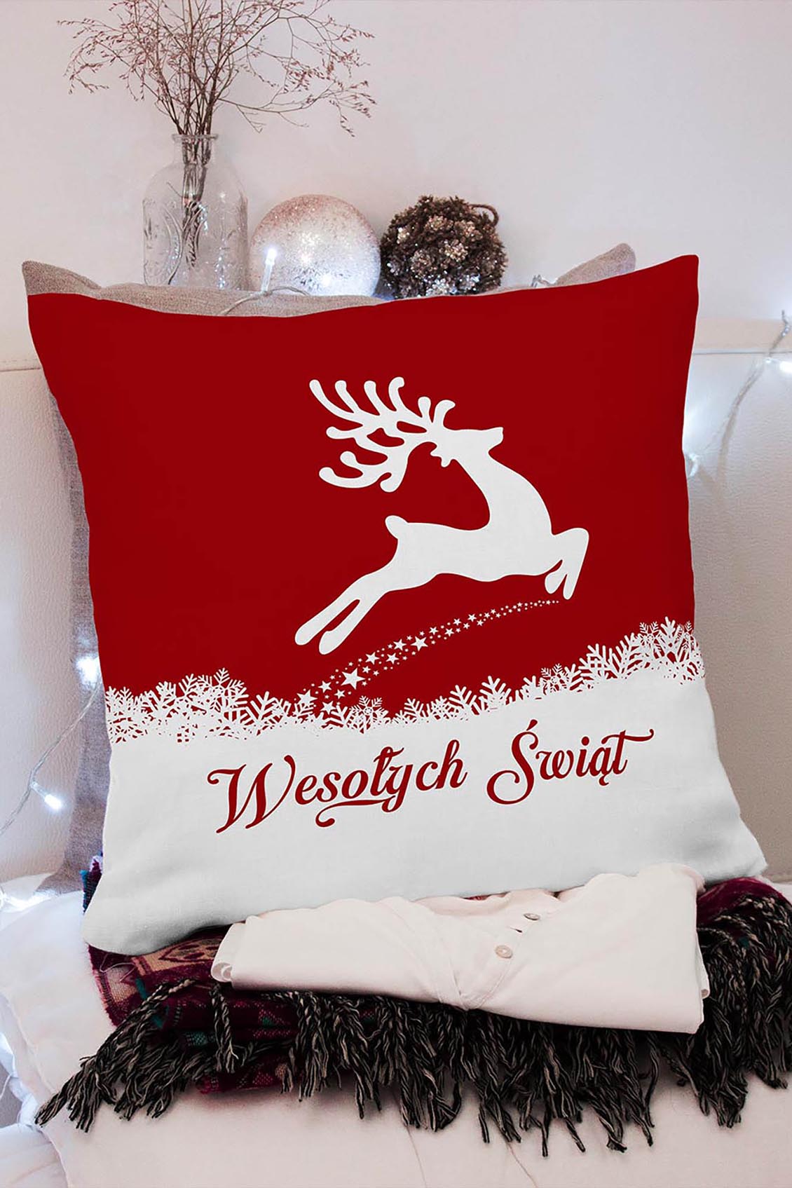 Poduszka Renifer Wesołych Świąt