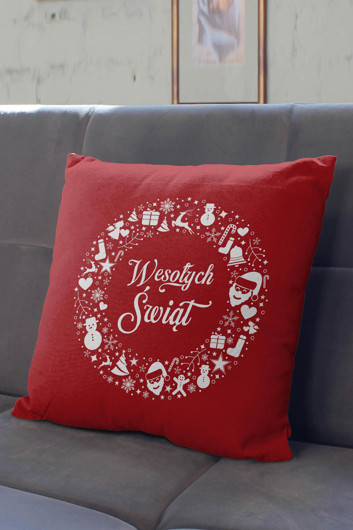Poduszka Świąteczny Wianek