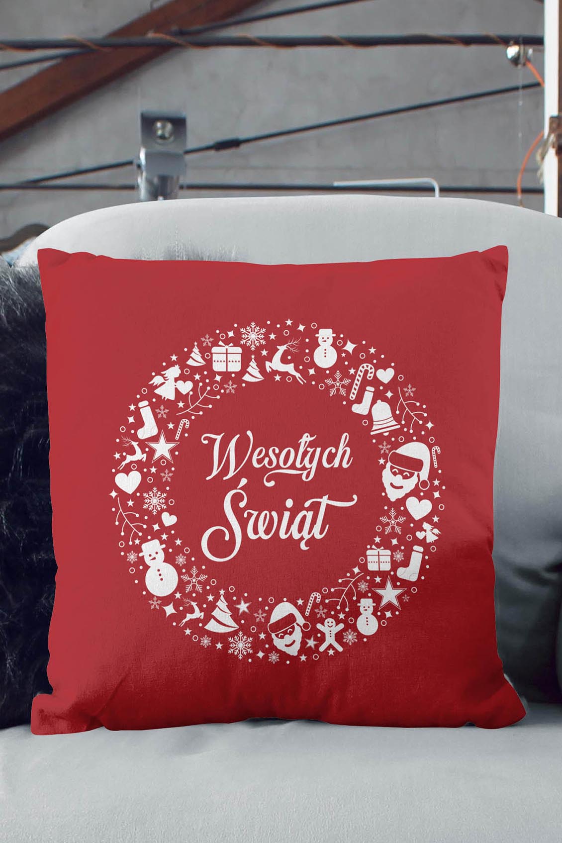 Poduszka Świąteczny Wianek