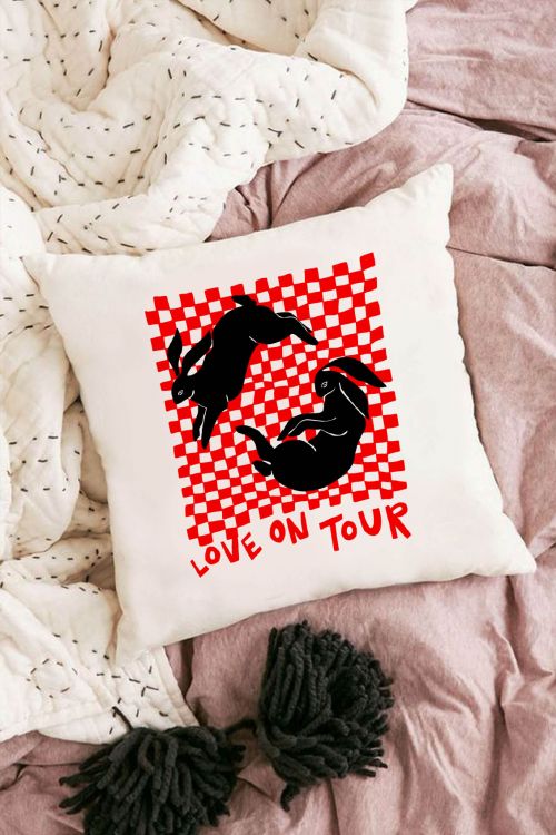 Poduszka Bawełniana Canvas Love on Tour