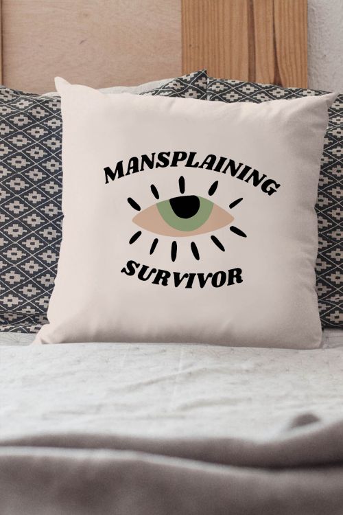 Poduszka Bawełniana Canvas Mansplaining Survivor