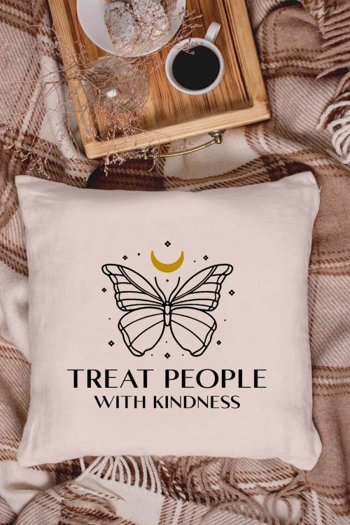 Poduszka Bawełniana Canvas Treat People With Kindness Night